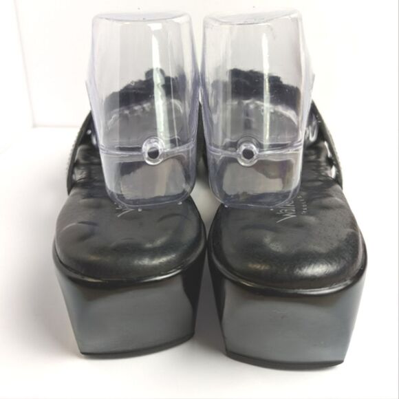 Walking Cradles Black Leather Flower Women's Slide Comfort Sandals 11 - Picture 5 of 7